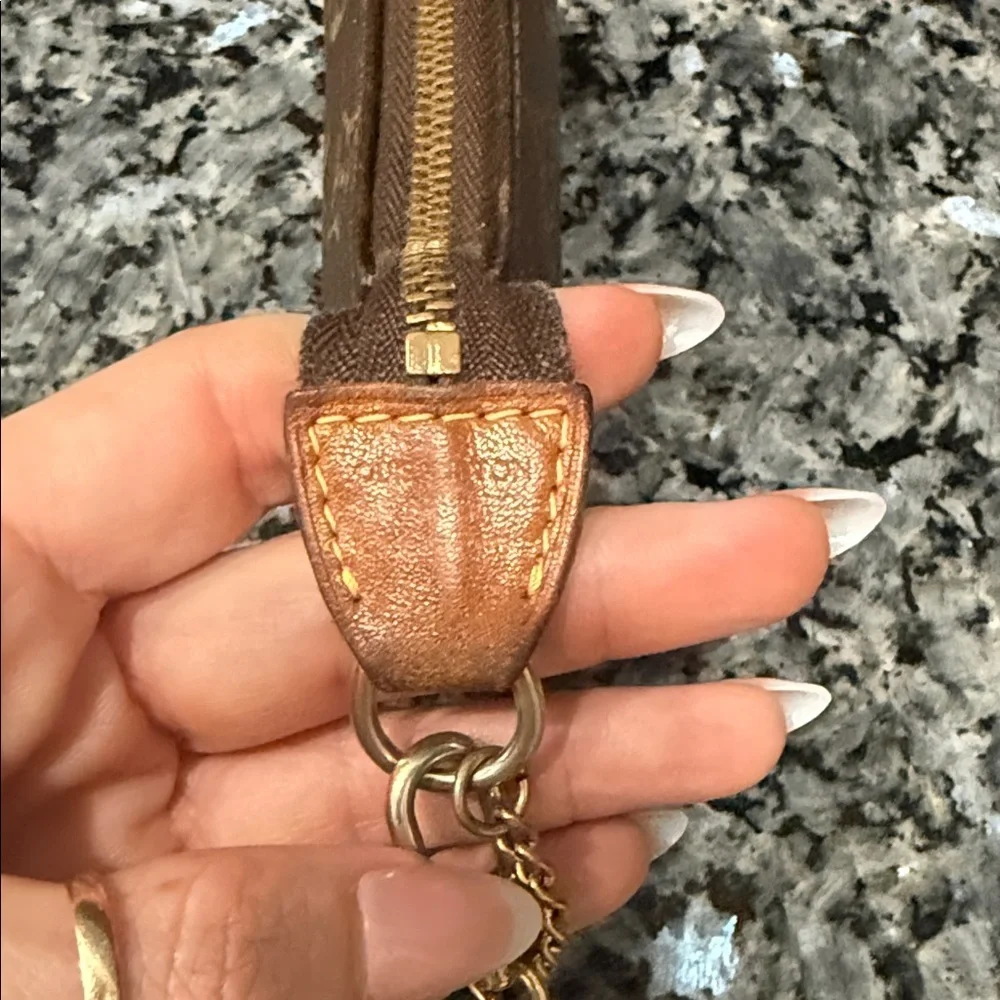 Louis Vuitton Brown and Gold Monogram Pouch